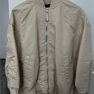 Zara Beige Bomber Jacket